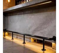 Reposapiés para Barra, barandilla de Acero Inoxidable Negro Personalizable para Barra - Reposapiés Duradero para restaurantes, Pubs e Islas de Cocina - Poste reposapiés de 180 cm para Uso do