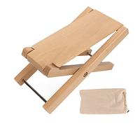 Reposapiés para guitarra, madera resistente, estilo elegante, 3 altura ajustable, taburete plegable para pies de guitarra para guitarrista, escenario de práctica de actuación (Madera de Haya)