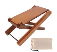 Reposapiés para guitarra, madera resistente, estilo elegante, 3 altura ajustable, taburete plegable para pies de guitarra para guitarrista, escenario de práctica de actuación (Madera de fresno)