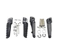 Reposapiés para Moto Reposapies Moto Compatible con Kawasaki Z750, Z800, Z1000, ER6F, ER6N, ZX-6R, ZX-9R, ZX-10R, ZX-12R, ZZR1200. Reposapiés Delanteros y Traseros.(Bright Black 1 Sets)