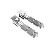 Reposapiés para motocicleta de aleación de aluminio con barra de soporte plegable de 90 grados, compatible con estabilidad y almacenamiento compacto en motocicletas (plateado)