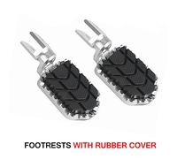 Reposapiés para Motocicleta Reposapiés for Motocicleta F800GS F700GS F650GS / Compatible con BMW R1200GS 2004-2012 R1100GS R1150GS Reposapiés de Aluminio Ajustable(Silver with Cover)