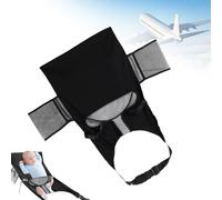 Reposapiés para niños en avión 79x44 cm, extensión de asiento de avión para niños pequeños, extensión de asiento para niños, ligero y plegable, accesorio de viaje (negro)