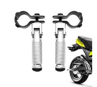 Reposapiés Para Pasajero - 1 Par De Reposapiés Negros Para Motocicleta, Pedal Plegable Resistente, Escalón De Soporte Trasero Para Pasajero | Accesorio De Seguridad Duradero Para Motos Para Viajes De
