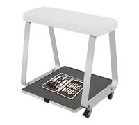 Reposapiés para pedicura de 36 x 32 x 37 cm, reposapiés portátil para pedicura con bandeja y ruedas de freno, resistente reposapiés para salones de uñas, soporta 50 kg, espuma de poliuretano de 20 mm