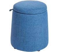 Reposapiés para reposar pies, taburete de sofá, taburete de reposapiés, taburete redondo de almacenamiento de lino, asiento de puf, banco de juguetes, caja organizadora de juguetes, reposapiés para el