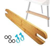 Reposapiés para silla alta de 50 x 8,2 x 1,9 cm, ajustable, antideslizante, estable, de madera de bambú natural, con 4 juntas tóricas y 2 hebillas de resorte, compatible con trona IKAE Antelope