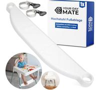 Reposapiés para trona, 1 juego, en blanco, compatible con IKEA Antilop, regulable en altura con abrazaderas de fijación a la pata de la silla, reposapiés para trona