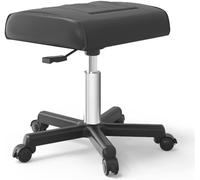 Reposapiés pequeño de oficina Reposapiés for computadora, reposapiés rodantes Taburete for pies con ruedas, Silla for juegos ajustable en altura Taburete for pies Soporte for pies de cuero PU Debajo d