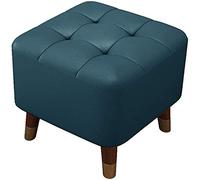 Reposapiés pequeño otomano de 16 pulgadas, taburete pequeño de piel sintética para debajo del escritorio, moderno taburete rectangular para habitación, dormitorio, mesa de café