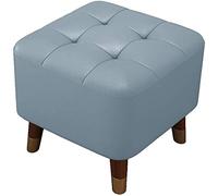 Reposapiés pequeño otomano de 16 pulgadas, taburete pequeño de piel sintética para debajo del escritorio, moderno taburete rectangular para habitación, dormitorio, mesa de café