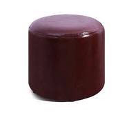 Reposapiés pequeño otomano versátil de cuero para el hogar, sala de estar, sofá, mesa de café, taburete redondo, reposapiés compacto, muebles elegantes