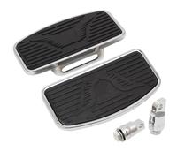 Reposapiés Plataforma de suelo ajustable para pasajero delantero y trasero de motocicleta, color negro, compatible con Harley Dyna Electra Glide.