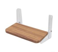 Reposapiés plegable de teca de grado marino compatible con posiciones de asiento de timón y adaptable para soluciones de almacenamiento a bordo