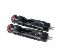 reposapiés plegables para antideslizante Estribera Reposapiés trasero antideslizante para motocicleta, estriberas con rosca, pedales traseros(Black-Red)