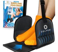 Reposapiés portátil para avión para viajes en avión, cómoda hamaca de pies con espuma viscoelástica y tablero duro para evitar que los pies se golpeen, ideal para aliviar el dolor y la hinchazón,