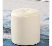 Reposapiés redondo de cuero otomano para sala de estar, cocina, dormitorio y balcón, solución versátil para asientos y cambio de zapatos