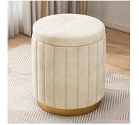 Reposapiés redondo de terciopelo otomano con almacenamiento y funda extraíble, mesa auxiliar multifuncional y cómoda con pies acolchados para máxima comodidad y estilo