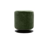 Reposapiés redondo giratorio de tela efecto terciopelo verde caqui y metal D39.5 cm VOLNAY