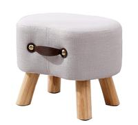 Reposapiés Reposapiés Sofá Taburete Otomano Puf Asiento Acolchado Cojín for Silla Taburete Cambiador de Zapatos for Sala de Estar y Dormitorio con Patas de Madera y Funda de Lino (Gris)(Beige)