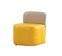 Reposapies Salon Escabel Reposapiés Moderno con Respaldo Tapizado En Piel Sintética Taburete Bajo Dormitorio(Yellow)