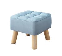 Reposapies Salon Escabel Reposapiés Tapizado De Madera Maciza con Asiento Acolchado Suave Y Diseño Apilable Taburete Bajo Dormitorio(Blue)
