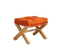Reposapiés Taburete Taburete pequeño con almacenamiento for sala de estar, sofá plegable, taburete for pies de madera de haya, taburete bajo de ocio con pedal de cojín suave y transpirable(Orange)