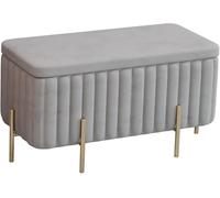 Reposapiés tapizado con tapa de almacenamiento, banco otomano de terciopelo para sala de estar, entrada, dormitorio