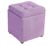 Reposapiés tapizado de lino, otomano, cubo de almacenamiento, taburete de madera blanca, 30 x 30 x 35 cm, elegante nizer para sala de estar, dormitorio y oficina