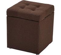 Reposapiés tapizado Taburete De Pie De Almacenamiento Cube Puf Otomano Asiento De Banco, Caja De Juguetes Bandeja De Otomana Organizador Caja Puf Pecho Banc(Color:marrón,Size:30x30x35cm(12x12x14inch))