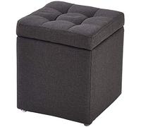 Reposapiés tapizado Taburete De Pie De Almacenamiento Cube Puf Otomano Asiento De Banco, Caja De Juguetes Bandeja De Otomana Organizador Caja Puf Pecho Banco D(Color:UNA,Size:30x30x35cm(12x12x14inch))