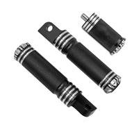 Reposapies Trasero Ajuste motocicleta para Harley Sportster 883 Fatboy, estriberas delanteras y traseras universales, clavijas palanca cambios Pedales antideslizantes(A Black)