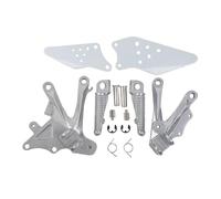 Reposapies Trasero Fit For Kawasaki ZX10R 2006-2010 2007 2008 2009, reposapiés delantero aleación aluminio motocicleta Pedales antideslizantes(Silver)