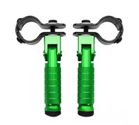 Reposapiés trasero plegable con barra de apoyo para motocicletas y bicicletas eléctricas, se adapta a patrón de pernos de 8 mm y diámetro de marco de 31 mm a 33 mm (verde)