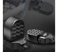 Reposapiés trasero plegable de aleación de aluminio para bicicleta de montaña y bicicleta eléctrica con textura antideslizante, par de color negro para comodidad del pasajero y desplazamiento seguro