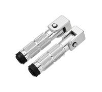 Reposapiés Universales Pedal De Reposapiés Delantero Y Trasero Para Motocicleta Estriberas Plegables Fijas 90 ° Modificación M10 1 Par Aluminio CNC(Silver)