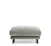 Reposapiés Veliro en terciopelo verde y patas de acero con acabado negro 85 x 90 cm FSC Mix Crédito