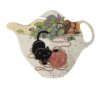 Repose bolsa de té, diseño de gato jugando con ovillo de lana de melamina de calidad