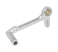 Repose-Pieds Moto Pedal De Cambio O Palanca Freno con Cojinetes Dobles Ajustables CNC para Motocicleta Estriberas Traseras Universales Y Kit Reposapiés(Left - Silver)