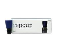 Repour Wine Saver - Juego de 4 tapones para conservadores de vino para eliminar el oxígeno nocivo de tu vino, fácil y eficaz, de cristal, multicolor