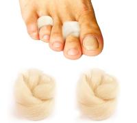 Reppkyh Lana de cordero para dedos de los pies, cojín suave para pies separador de dedos de corderos, almohadillas de lana de maíz, almohadillas para prevenir ampollas, juanetes, callos