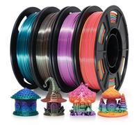 Repraper Rainbow Set con 4 * 250g Filamento de PLA de seda Rainbow 1.75 mm para impresora 3D brillante PLA de seda multicolor de impresora 3D de brillo brillante, arcoiris 250g * 4