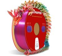 RepRapper Filamento PLA 1.75mm Seda Brillante - Tricolor Rojo/Dorado/Azul - Coextrusión Premium para Impresoras 3D, 1kg, Precisión ±0.03mm, Antienredos, Ideal para Figuras y Decoración