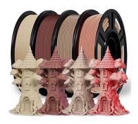 RepRapper Filamento PLA de madera de dos colores, 1.75 mm, 1 kg, 4 unidades, Ácido poliláctico, Caoba/Natural, Caoba Oscuro/Wahoo, Wahoo