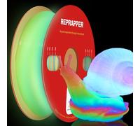 RepRapper PLA Glow in the Dark, Rainbow, Filamento PLA 1.75 (+- 0.03mm) 1kg para Impresora 3D y Bolígrafo 3D, PLA Fosforescente que Brilla en la Oscuridad, Color Multicolor Arcoiris Rainbow