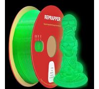 RepRapper PLA Glow in the Dark, Verde, Filamento PLA 1.75 (+- 0.03mm) 1kg para Impresora 3D y Bolígrafo 3D, PLA Fosforescente que Brilla en la Oscuridad, Color Verde