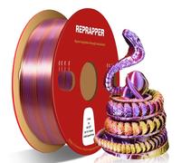 Reprapper Silk Tres filamento de PLA de tres calificaciones 1.75 mm para la impresora 3D PLA Filamento 1 kg (2.2 lbs) Accesorios de impresión 3D Multicolor de bobina, Gold & Cobre & Purple