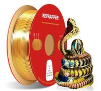 Reprapper Silk Tres Filamento PLA de tres calificaciones 1.75 mm para la impresora 3D Coextrusions PLA Filamento 1 kg (2.2 lbs) Accesorios de impresión 3D Multicolor 3D, Silk PLA Gold & Copper & Blue
