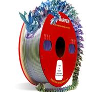 Reprapper Triple Color Filamento PLA 1.75 1kg Tri-color de Co-extrusion para Impresora 3D & Boligrafo 3D, Multi-color como Magic PLA, Bobina Carton 1kg Silk-PLA de 3 Colores Azul/Purpura/Amarillo