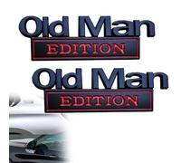 Represeint Old Man Edition Car Emblem, Metal Nameplate Funny Decal, 3D Metal Sticker Badge, for Cars Truck SUV Side Or Rear Tailgate Name Plate Sticker (Style C,2PCS)